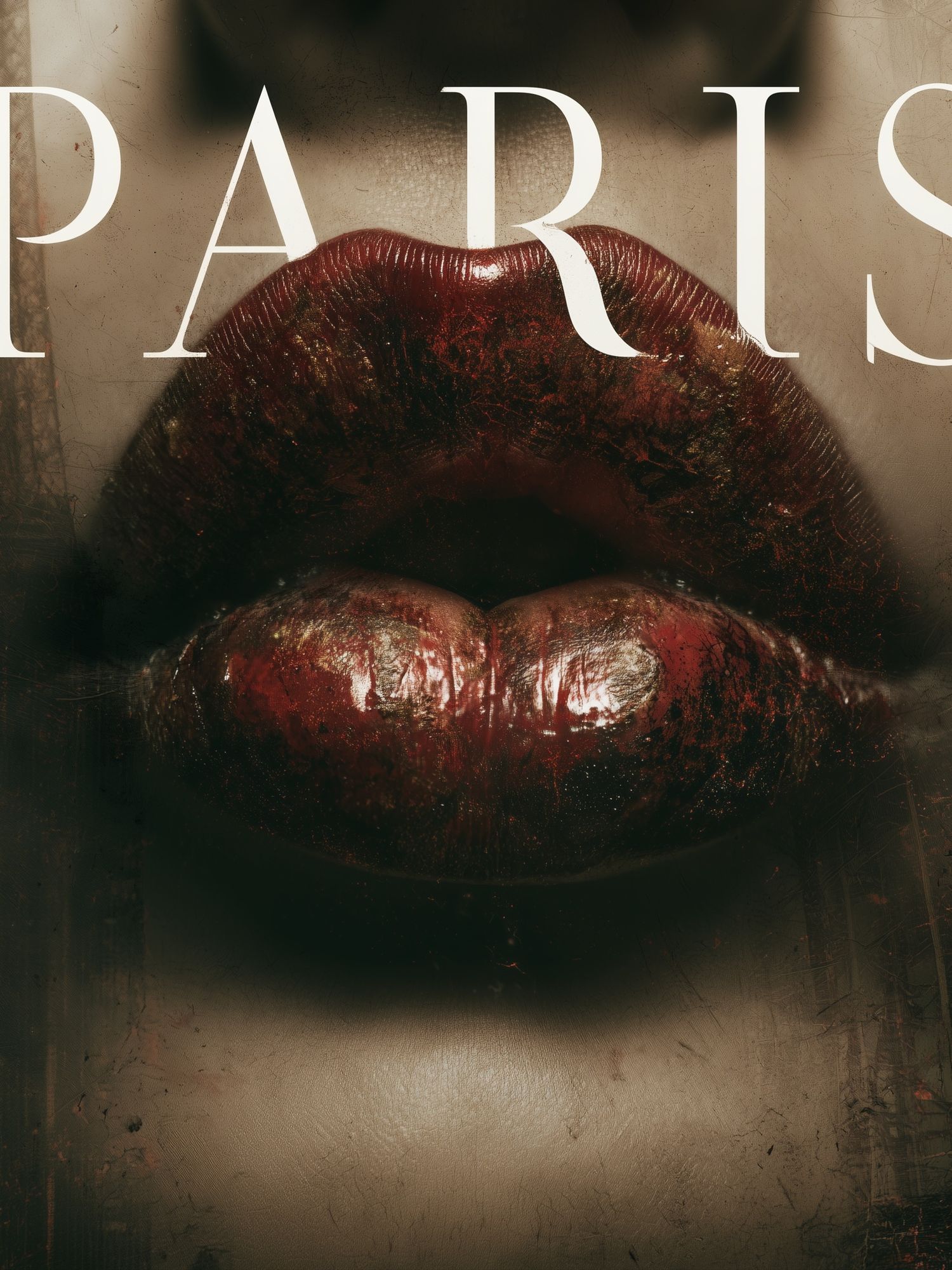 Paris Lips Typography Poster. poster — typography art