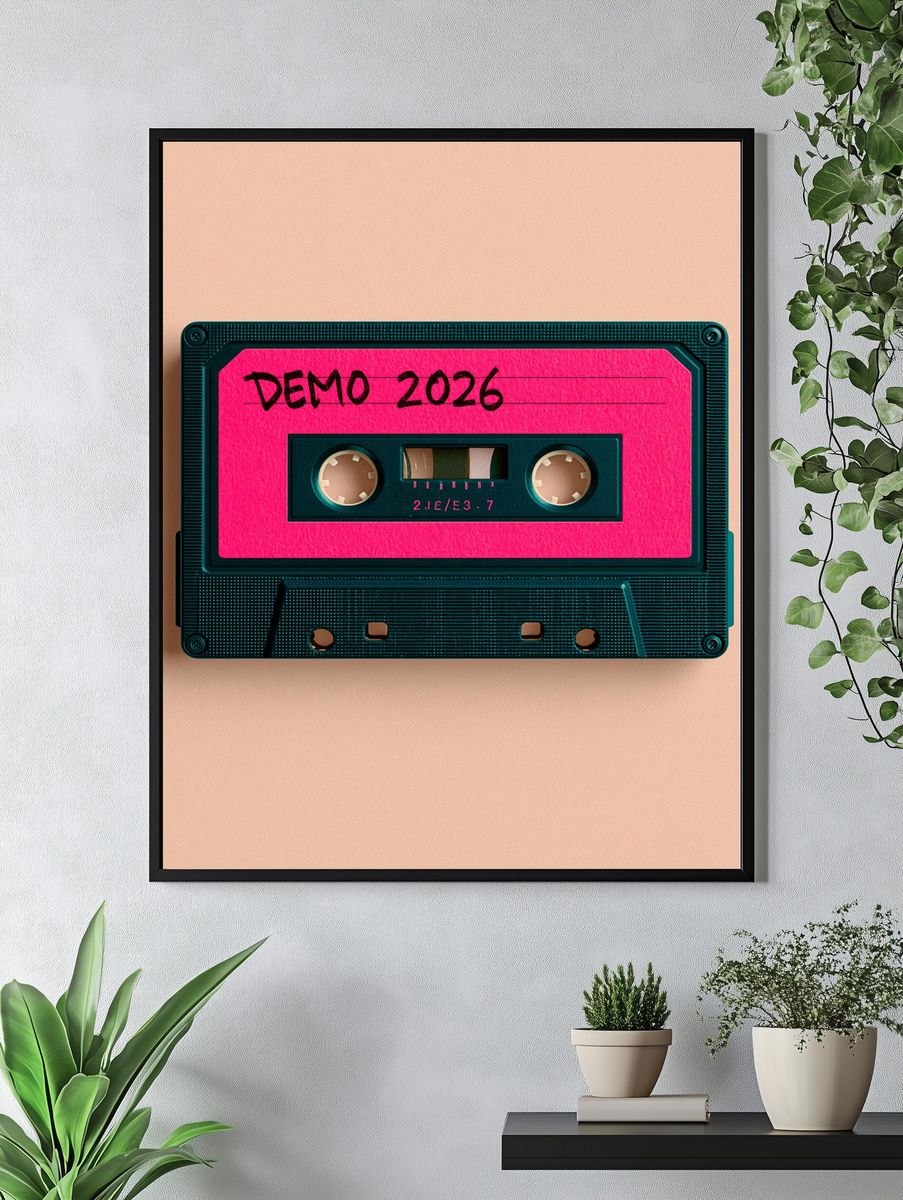 Demo 2026 Cassette Typography Poster. — room view 4