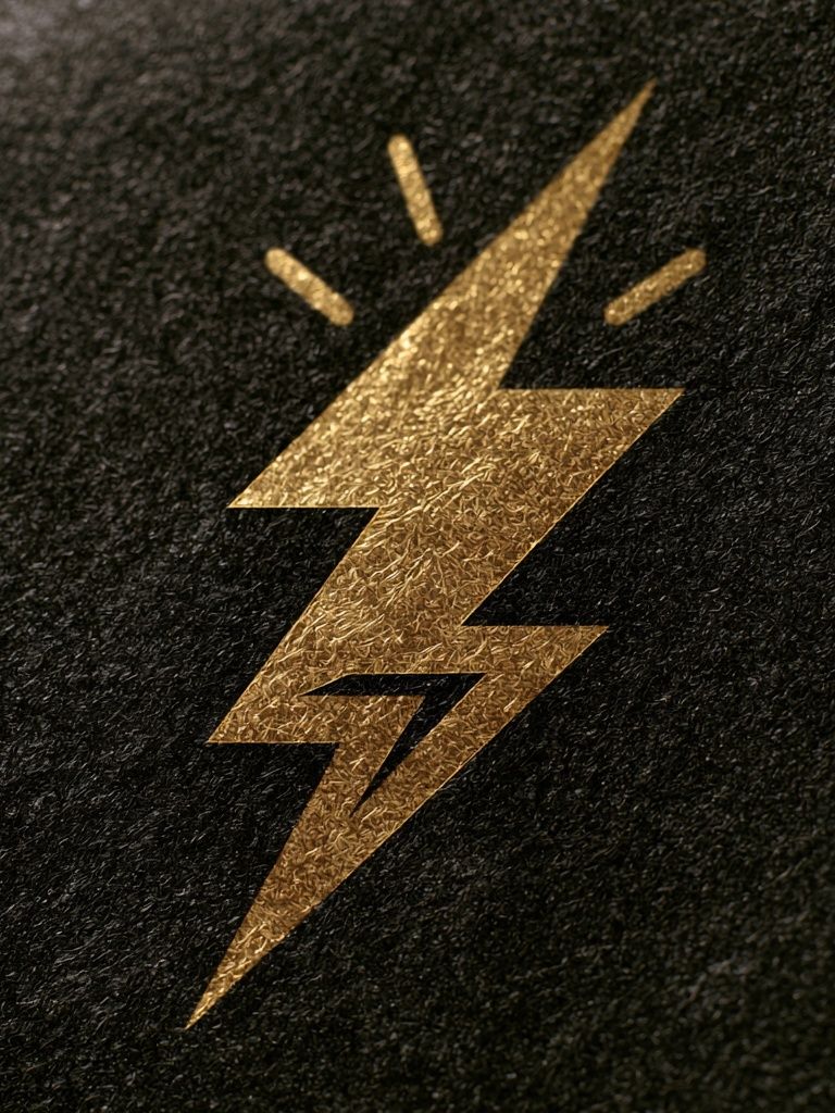 Gold Lightning Bolt Typography Poster. poster — typography art