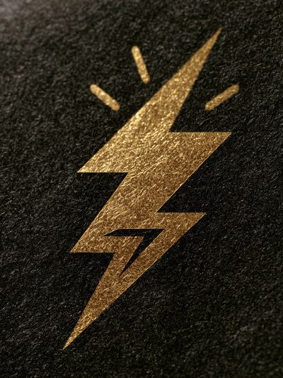 Gold Lightning Bolt Typography Poster. poster