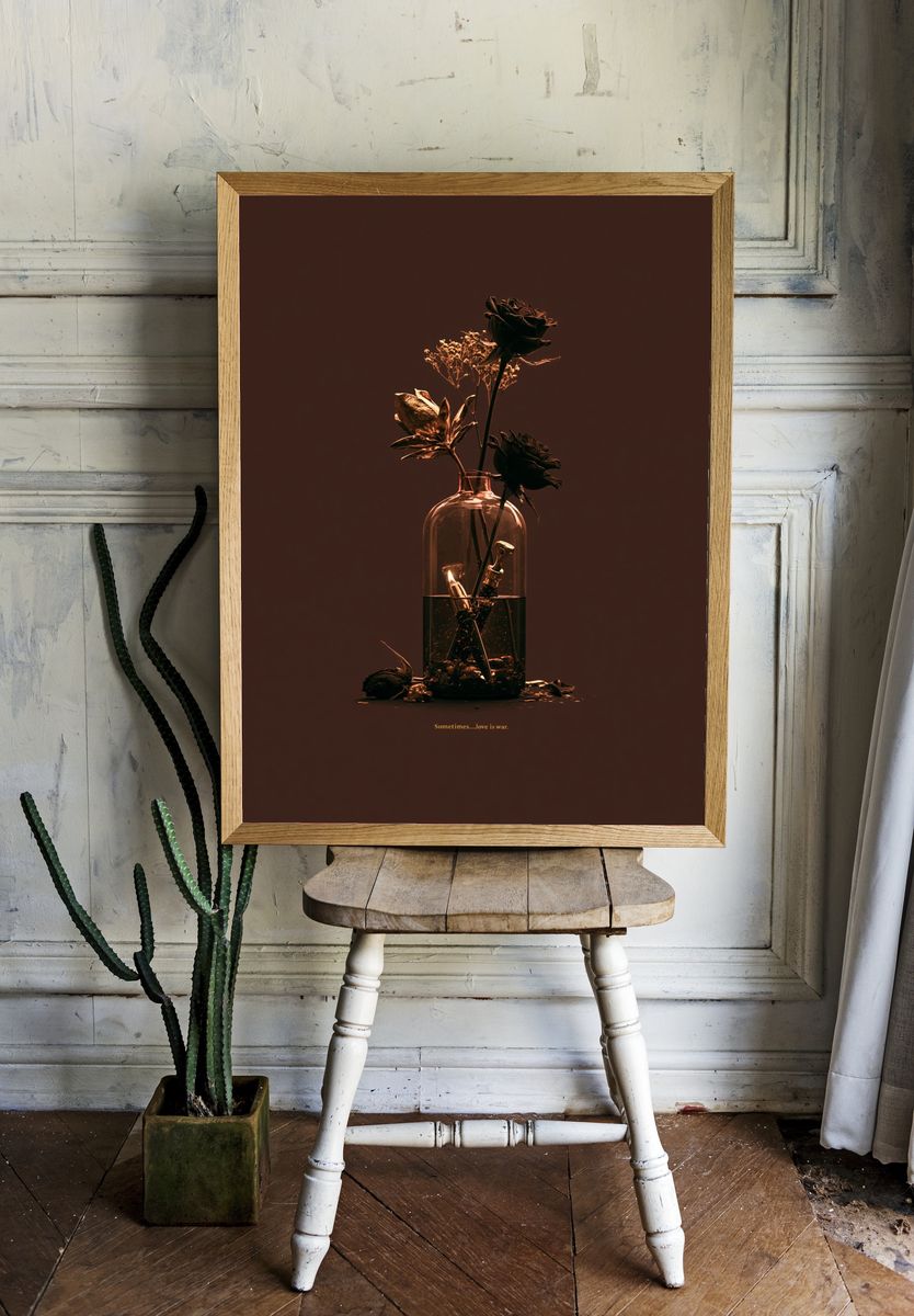 Love Is War Typography Print. room preview