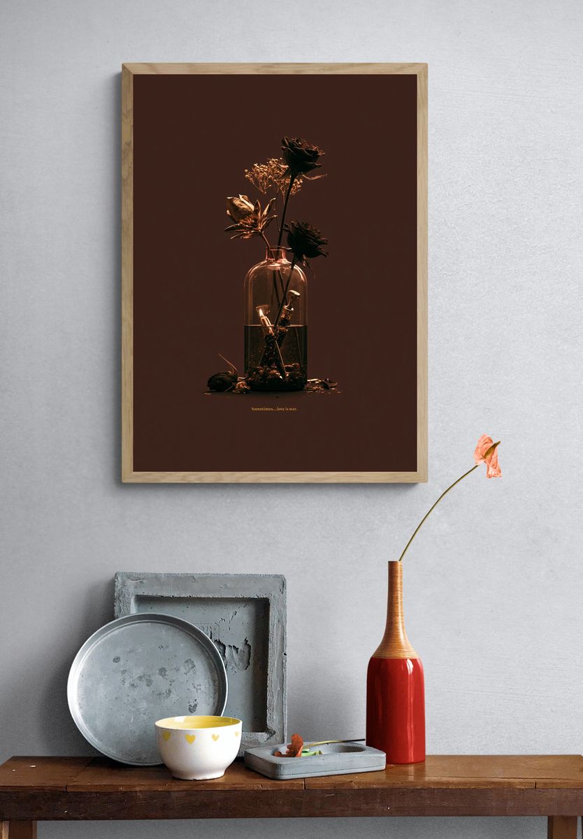 Love Is War Typography Print. — room view 3