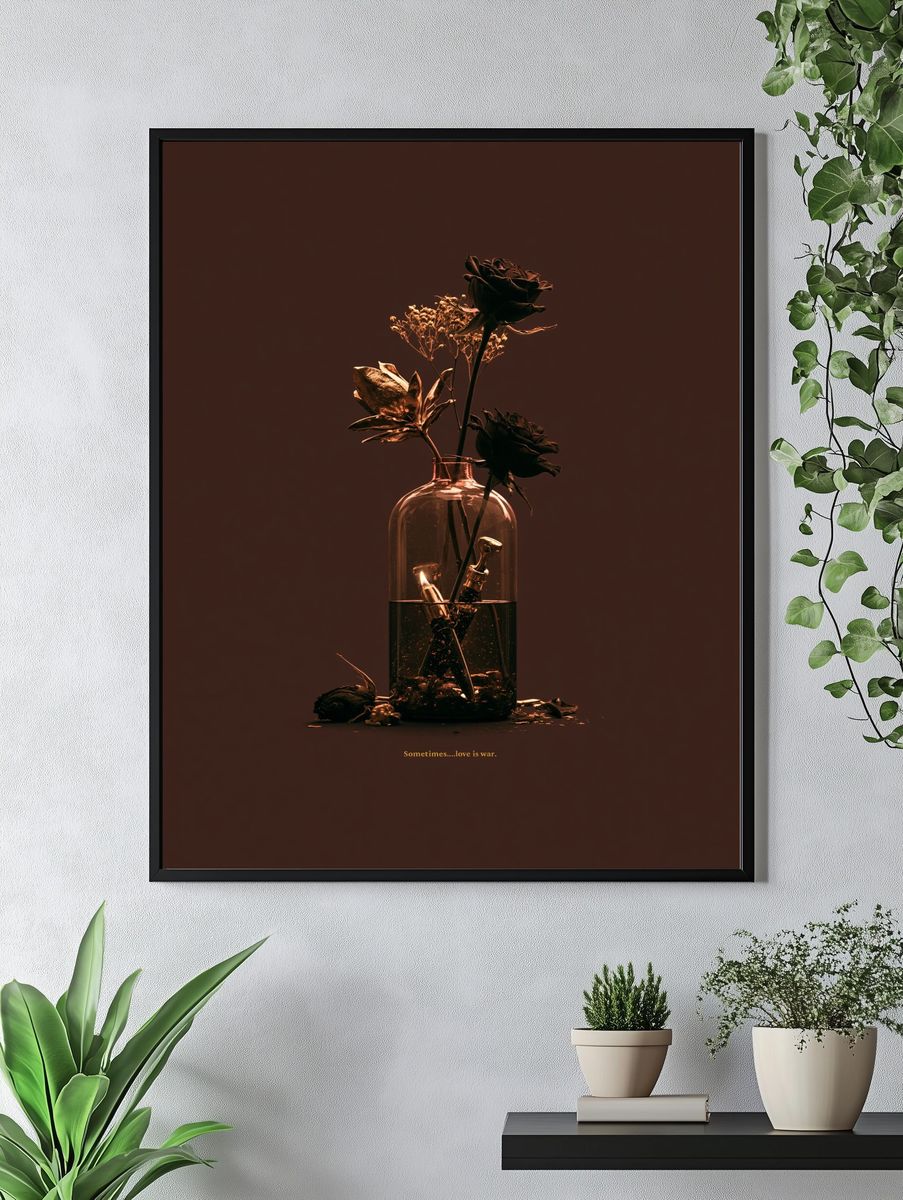 Love Is War Typography Print. — room view 4