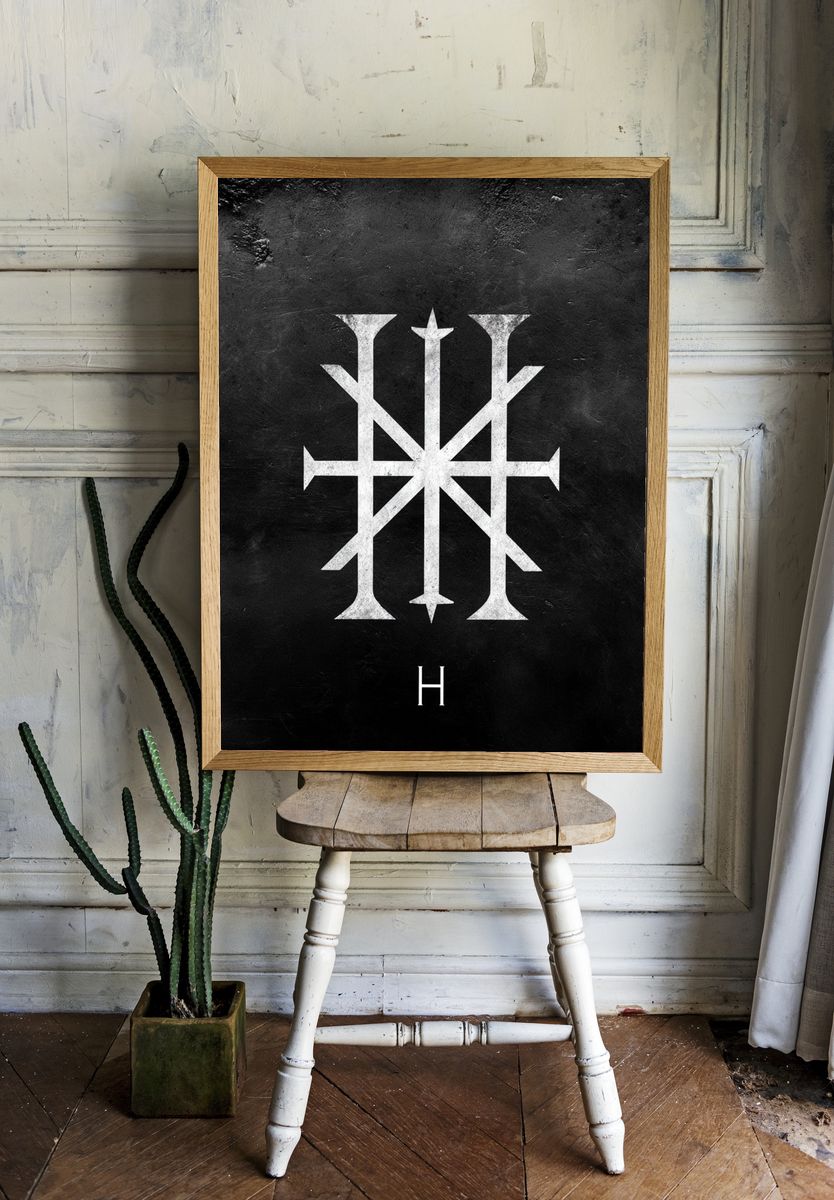 Occult Sigil Typography Poster. — room view 1
