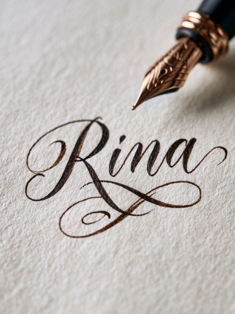 Rina Calligraphy Typography Poster. poster detail