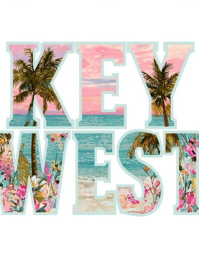Key West Tropical Typography Poster.