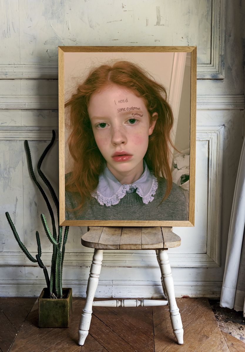 Surreal Portrait Typography Poster. — room view 1