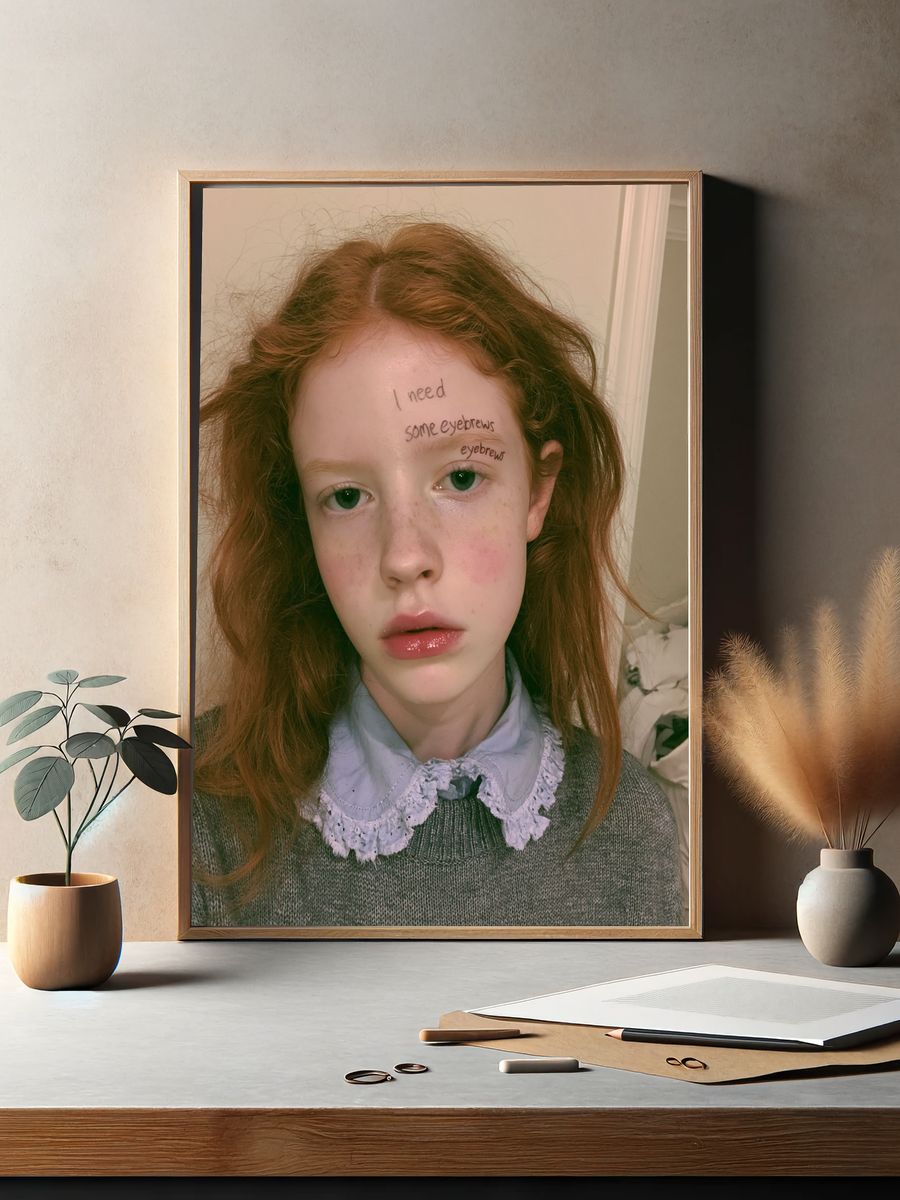 Surreal Portrait Typography Poster. — room view 2