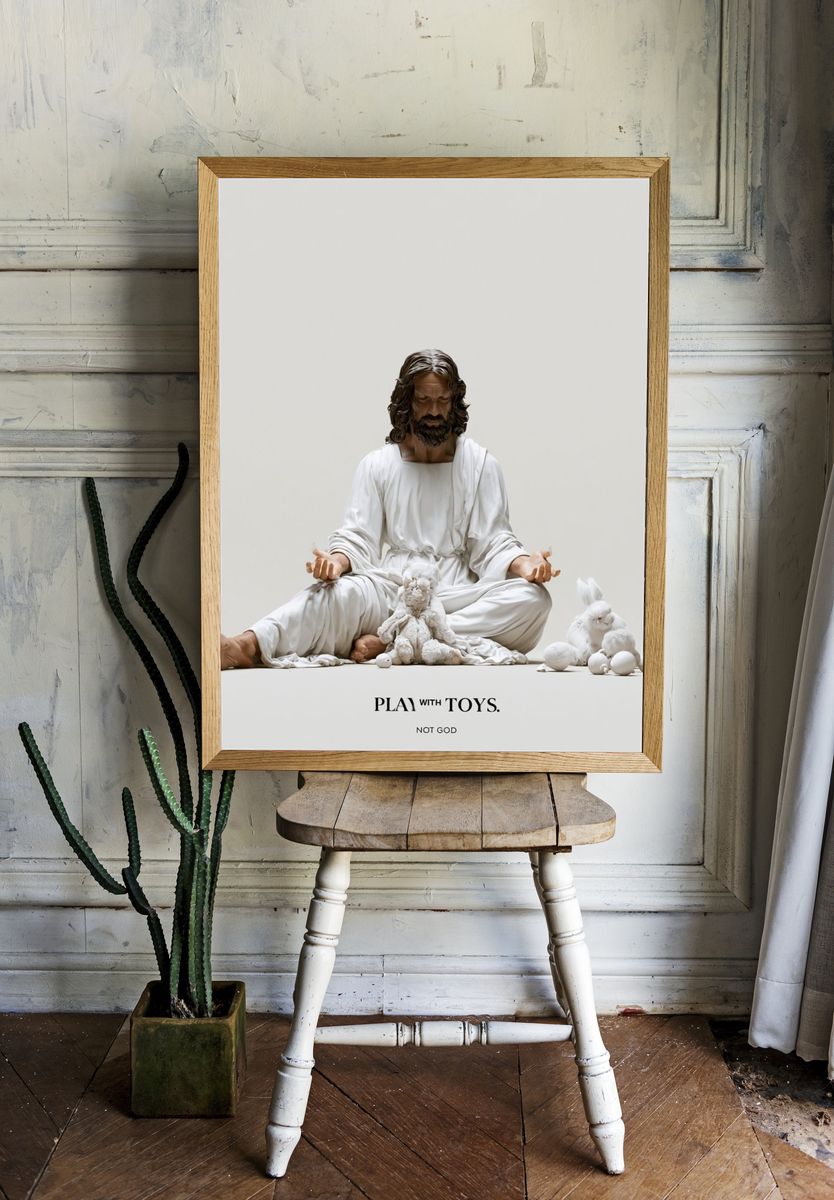 Play with Toys Typography Poster. — room view 1