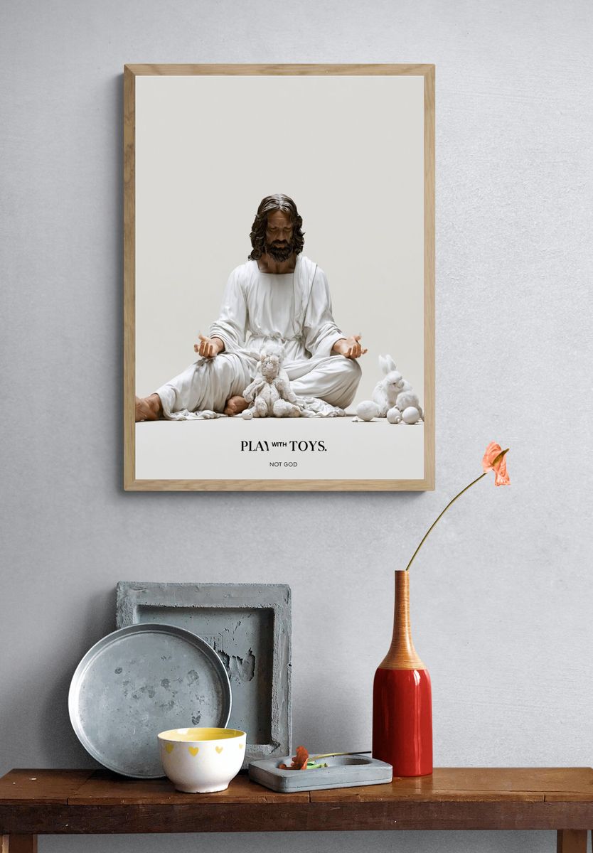 Play with Toys Typography Poster. — room view 3