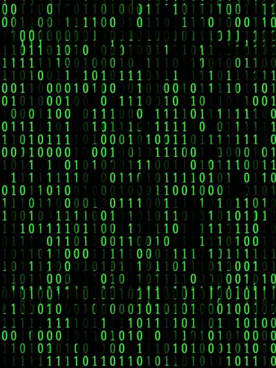 Green Binary Code Typography Poster. poster
