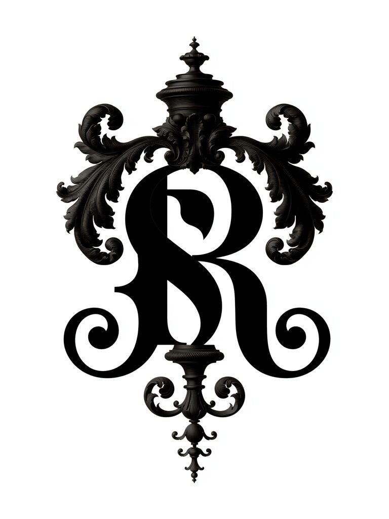 Ornate Monogram R Poster. poster detail