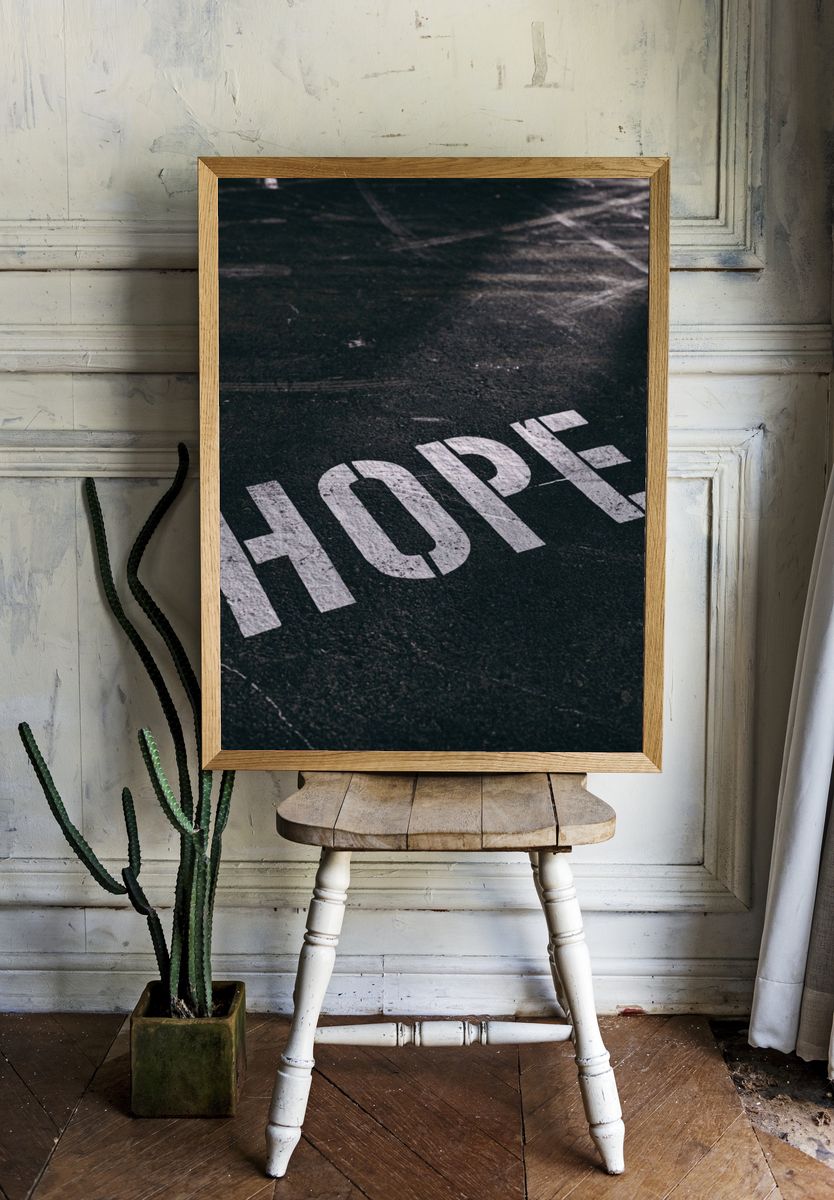 Hope Typography Poster. room preview