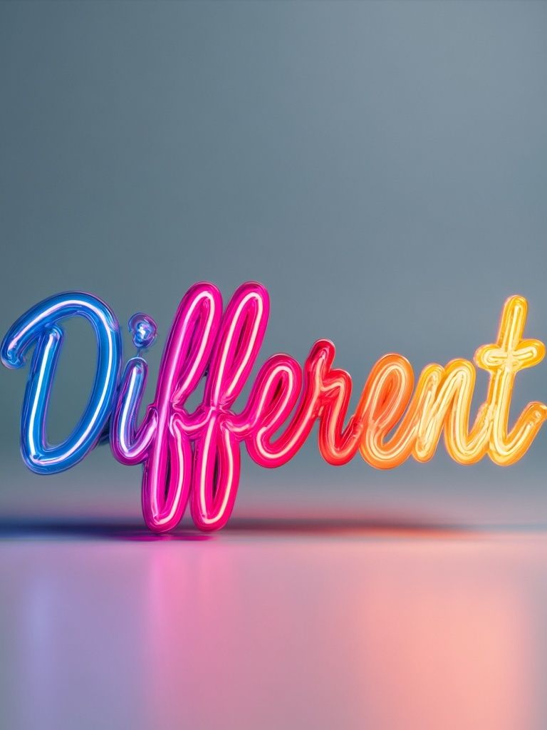 Different Neon Typography Poster. poster detail