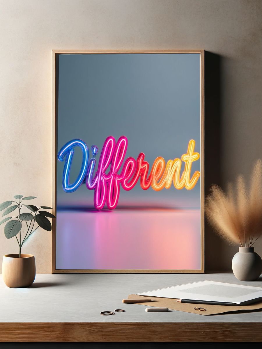 Different Neon Typography Poster. — room view 2