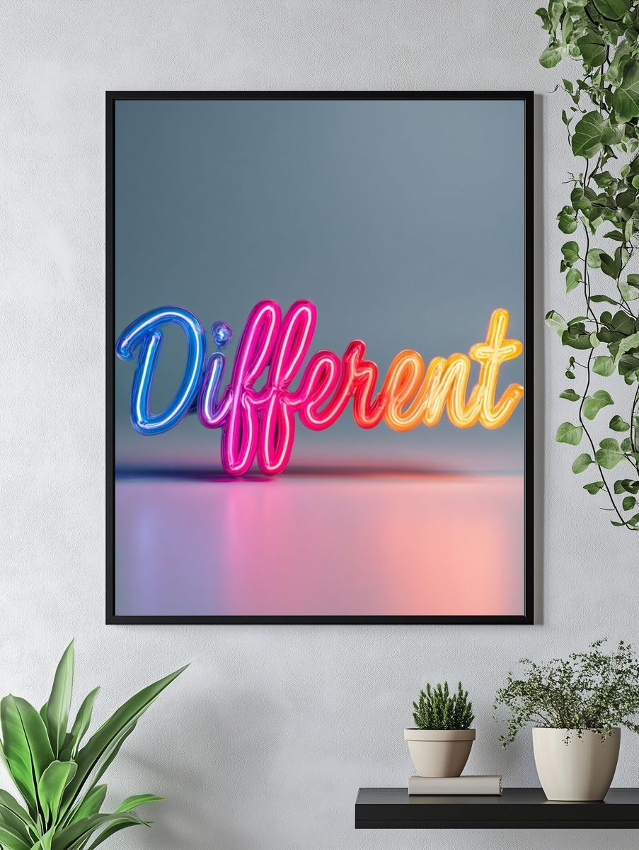 Different Neon Typography Poster. — room view 4