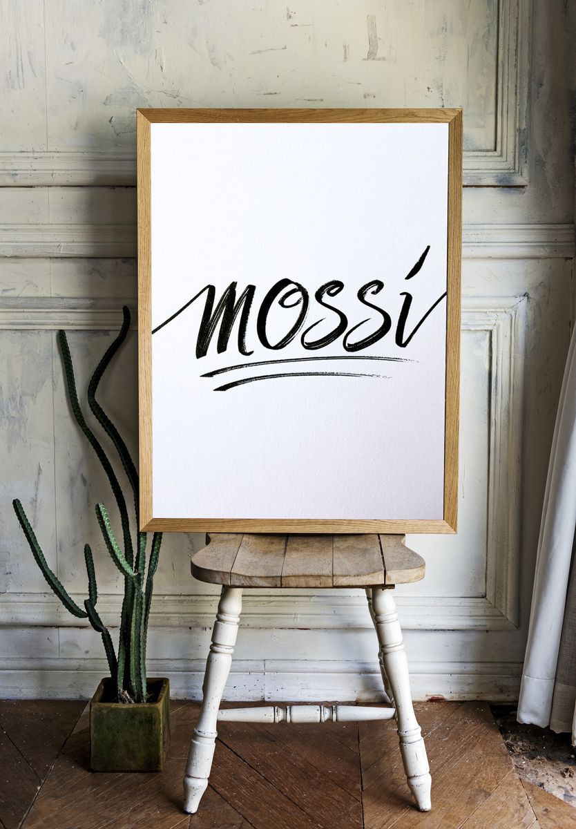 Mossi Calligraphy Typography Print. — room view 1