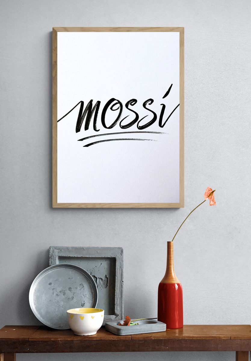 Mossi Calligraphy Typography Print. — room view 3