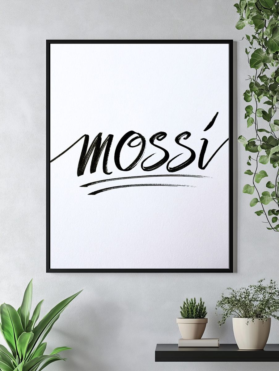 Mossi Calligraphy Typography Print. — room view 4