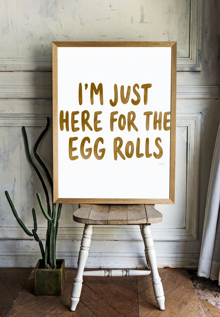 Egg Rolls Typography Poster. room preview
