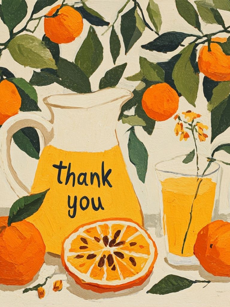 Orange Still Life Typography Poster. poster detail