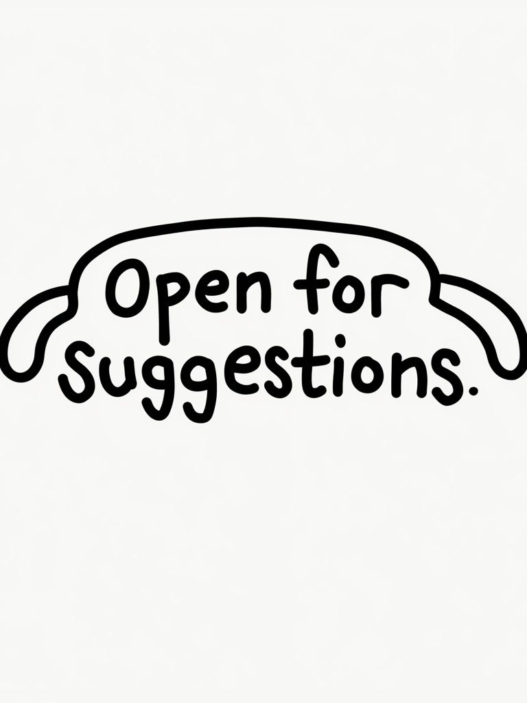 Open for Suggestions Typography Poster. poster detail