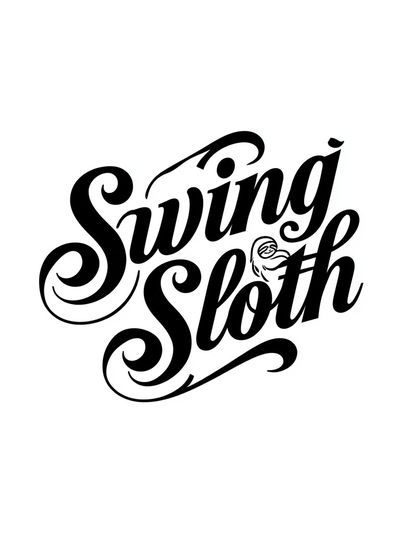 Swing Sloth Typography Poster. poster