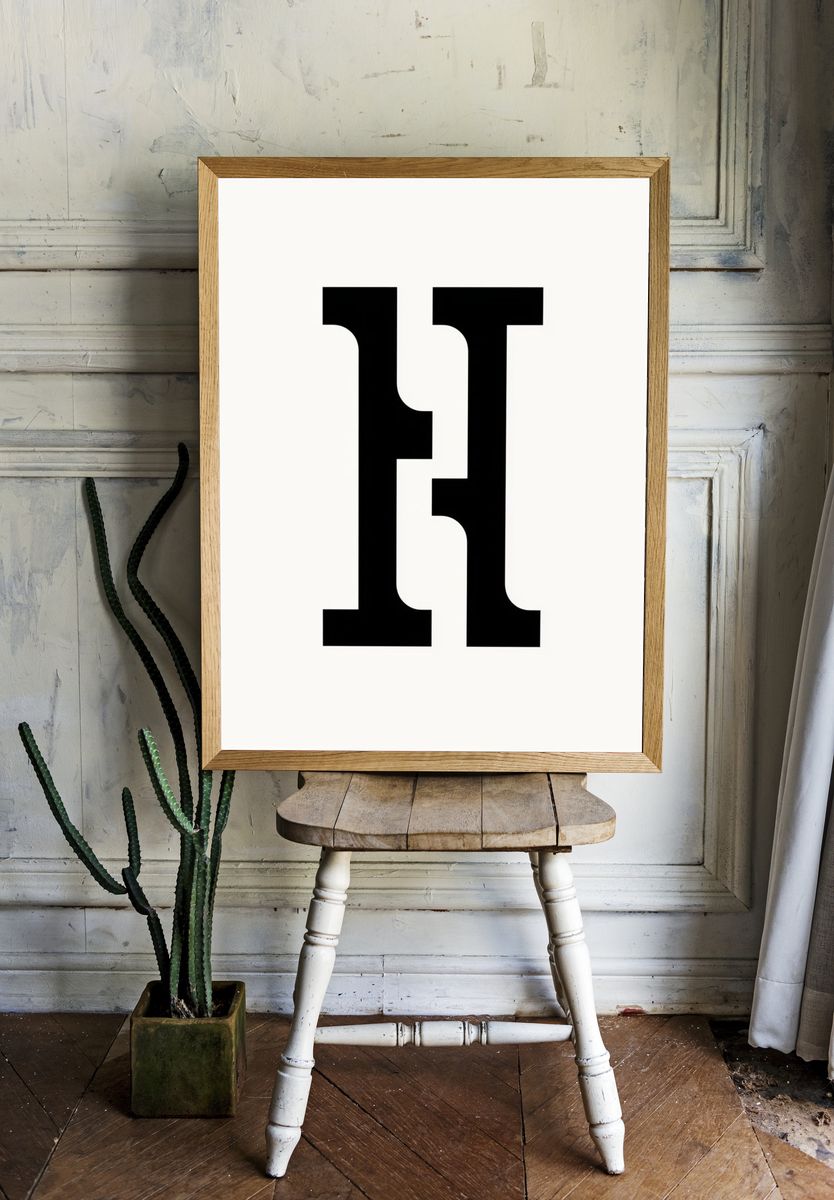 Minimalist H Poster. — room view 1