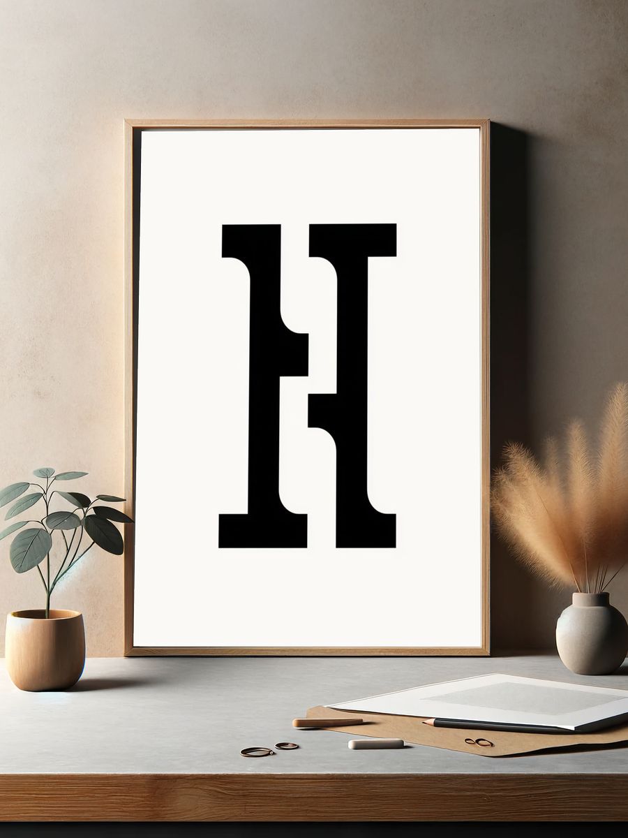 Minimalist H Poster. — room view 2