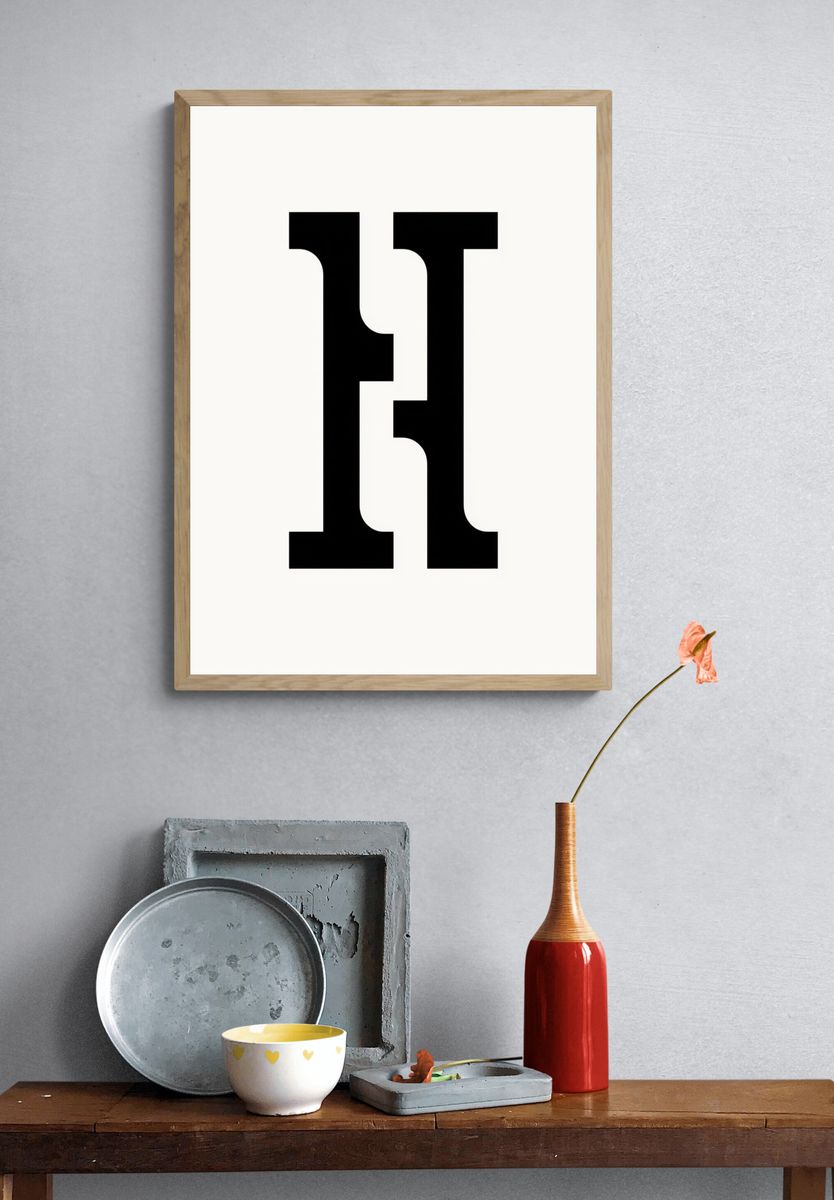 Minimalist H Poster. — room view 3