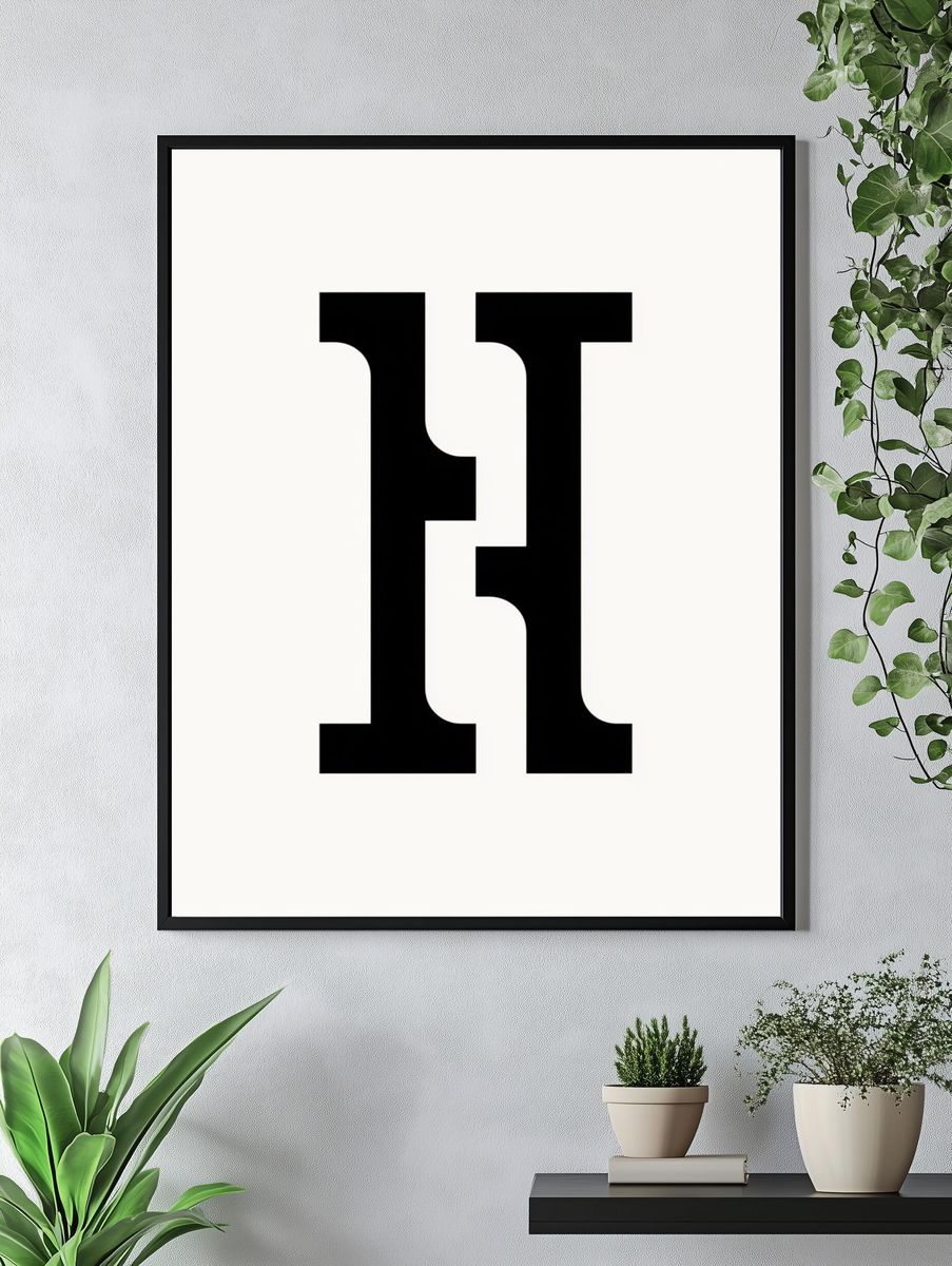 Minimalist H Poster. — room view 4