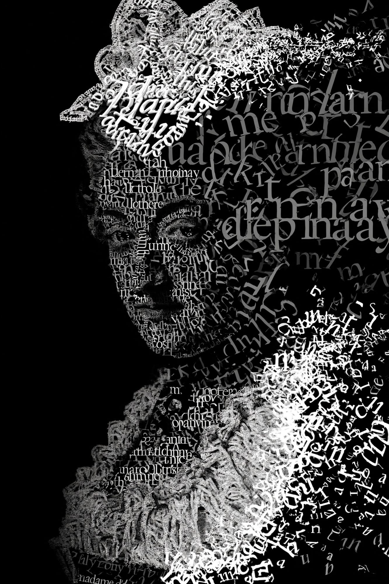 Typographic Face Collage Poster. poster — typography art