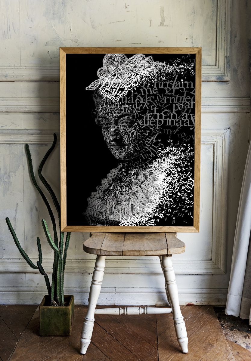 Typographic Face Collage Poster. room preview