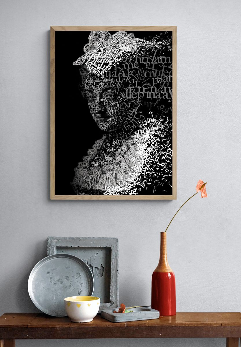 Typographic Face Collage Poster. — room view 3