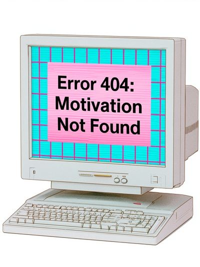 Error 404 Motivation Not Found Poster. poster