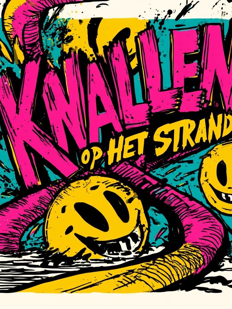 Knalleen Op Het Strand Typography Poster. poster — typography art