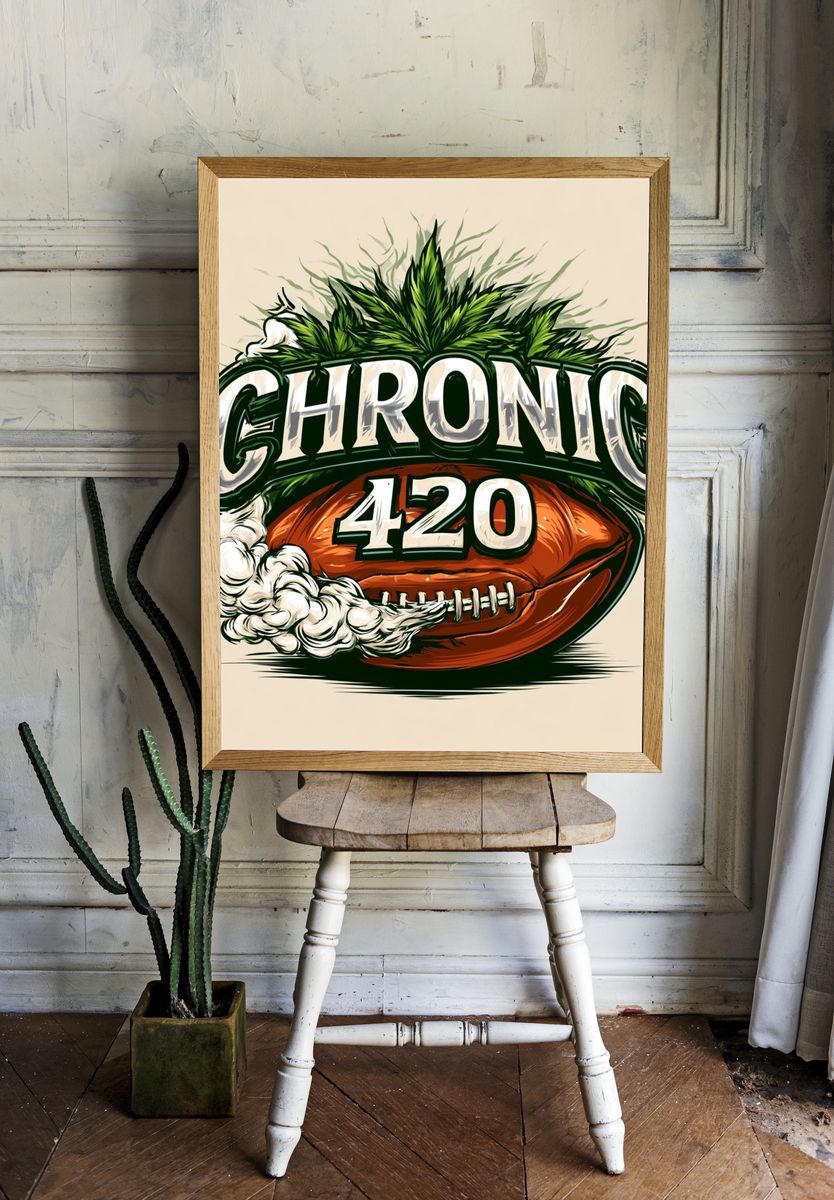 Chronic 420 Cannabis Typography Poster. — room view 1