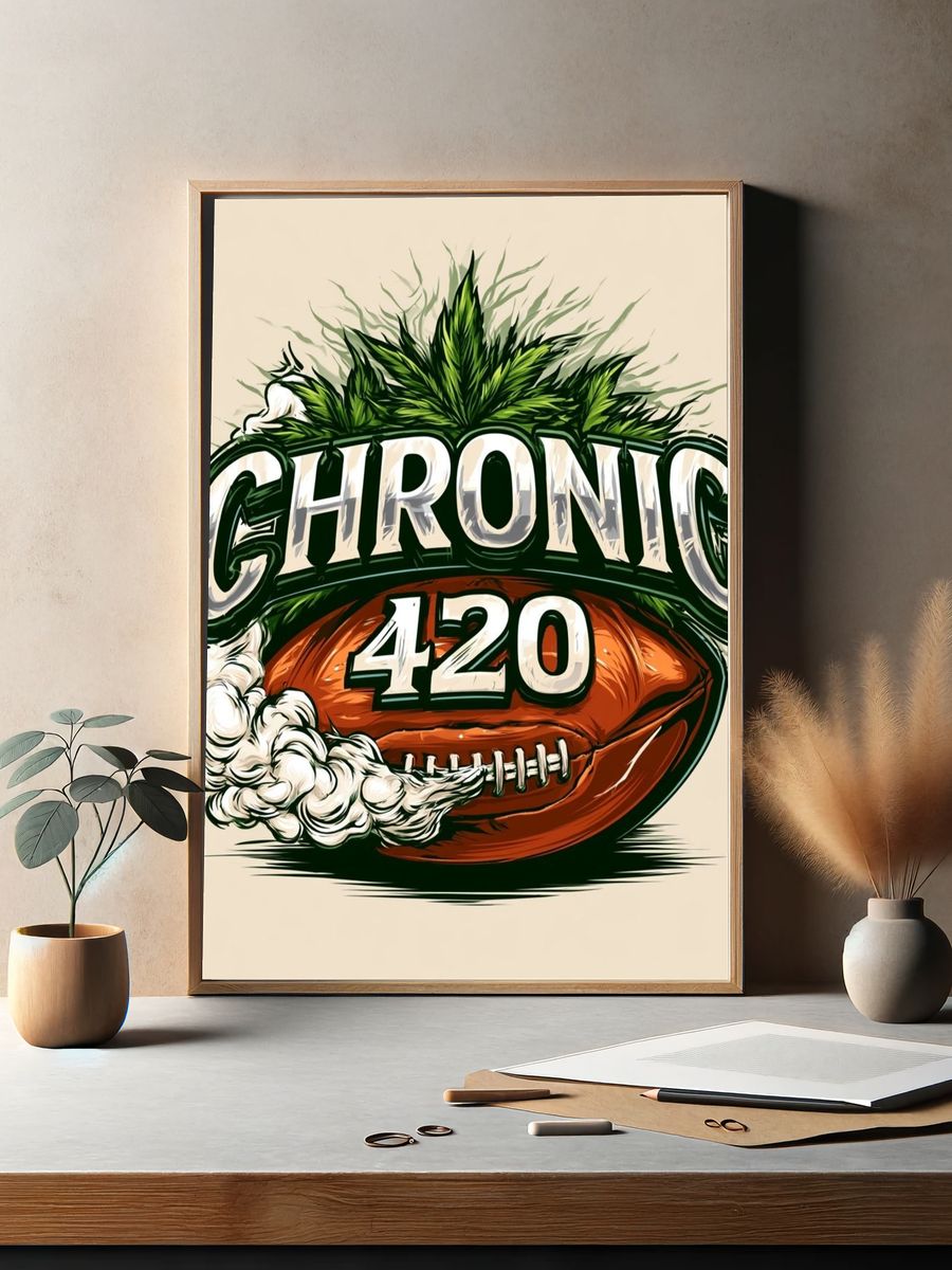 Chronic 420 Cannabis Typography Poster. — room view 2