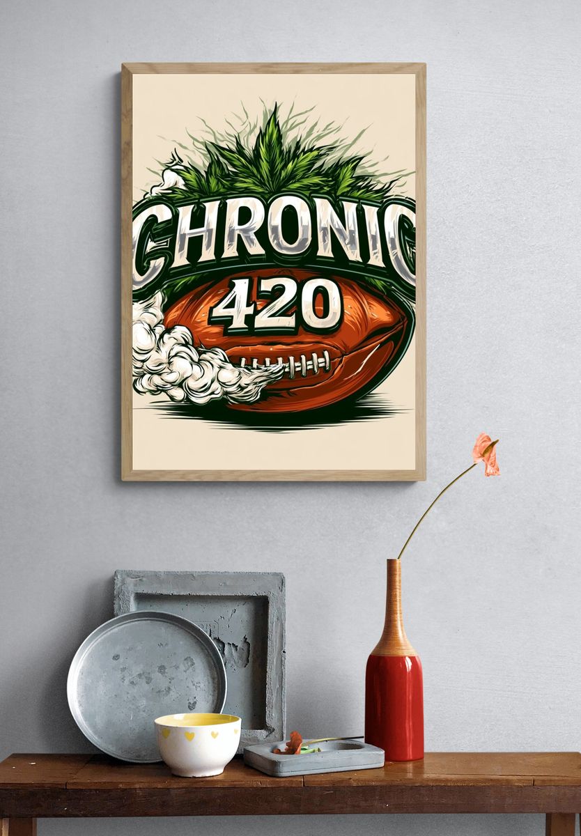 Chronic 420 Cannabis Typography Poster. — room view 3