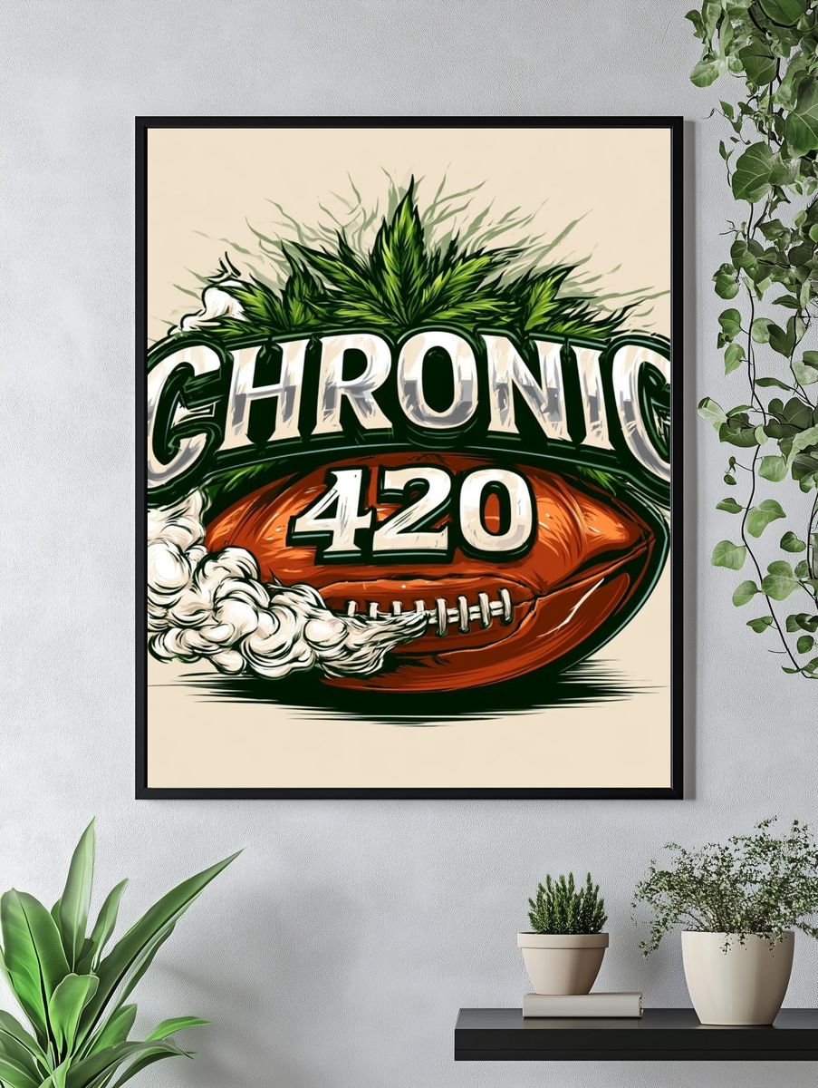 Chronic 420 Cannabis Typography Poster. — room view 4