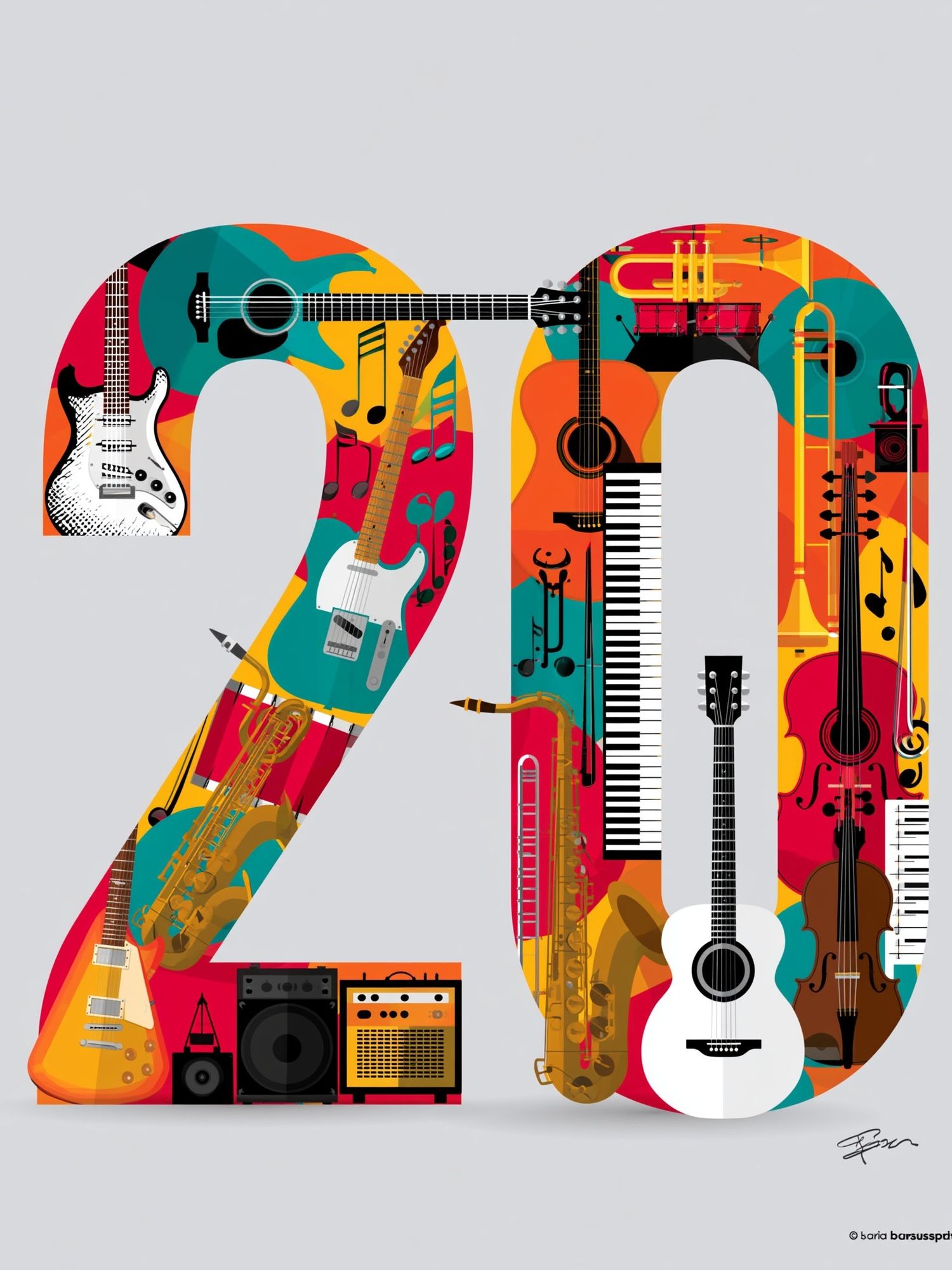 2010 Music Instruments Typography Poster. poster detail