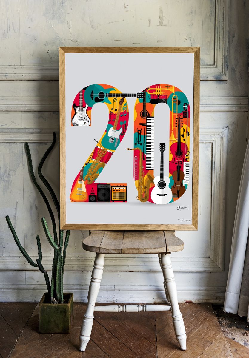 2010 Music Instruments Typography Poster. room preview
