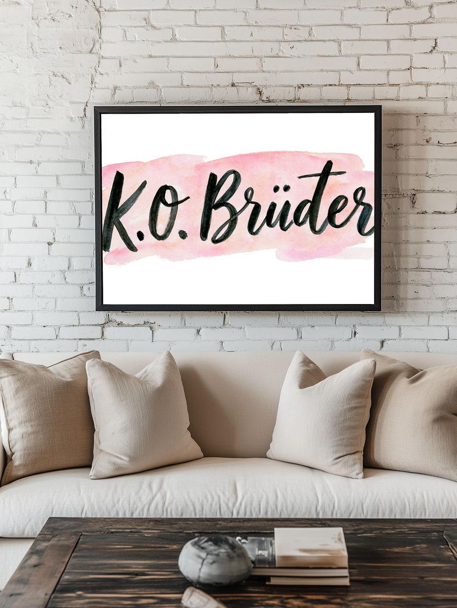 K.O. Bruder Watercolor Typography Poster. — room view 1