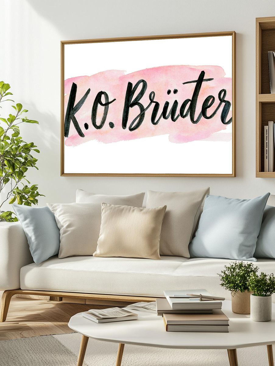 K.O. Bruder Watercolor Typography Poster. — room view 2
