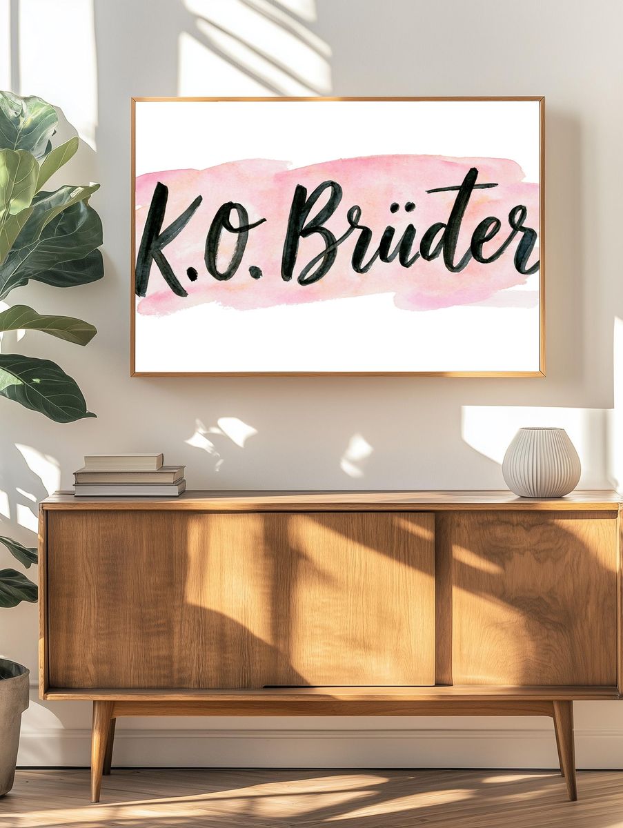 K.O. Bruder Watercolor Typography Poster. — room view 3