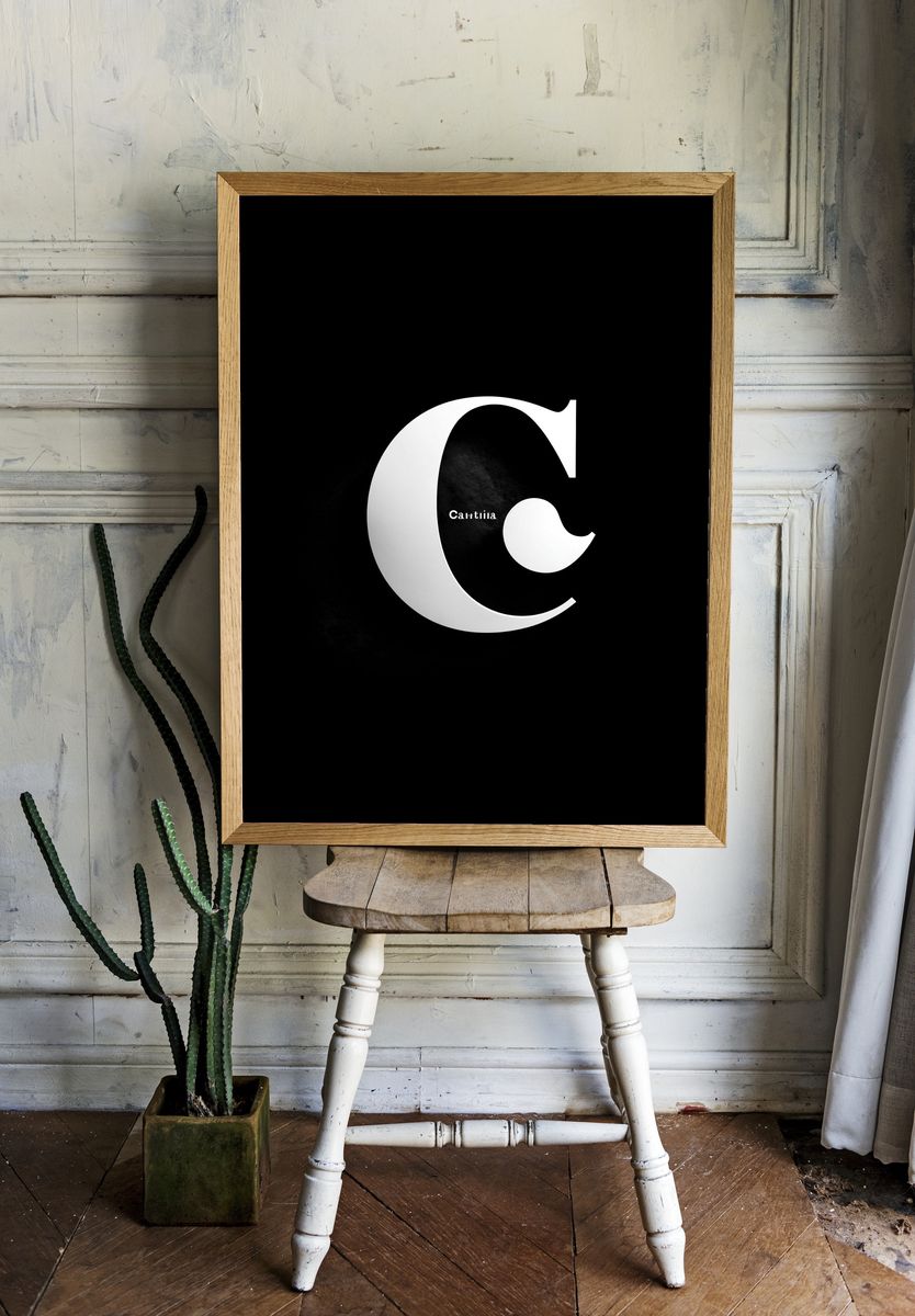 Minimalist C Typography Poster. room preview