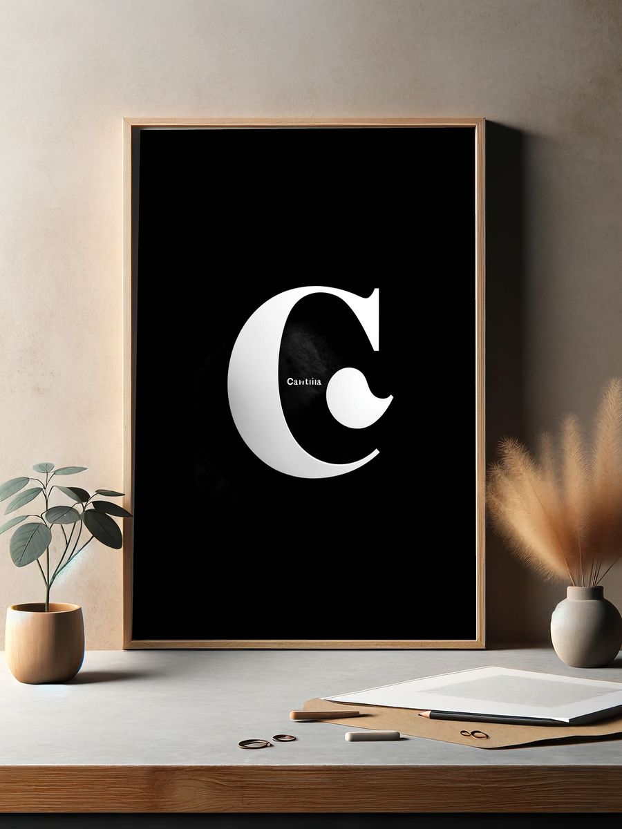 Minimalist C Typography Poster. — room view 2