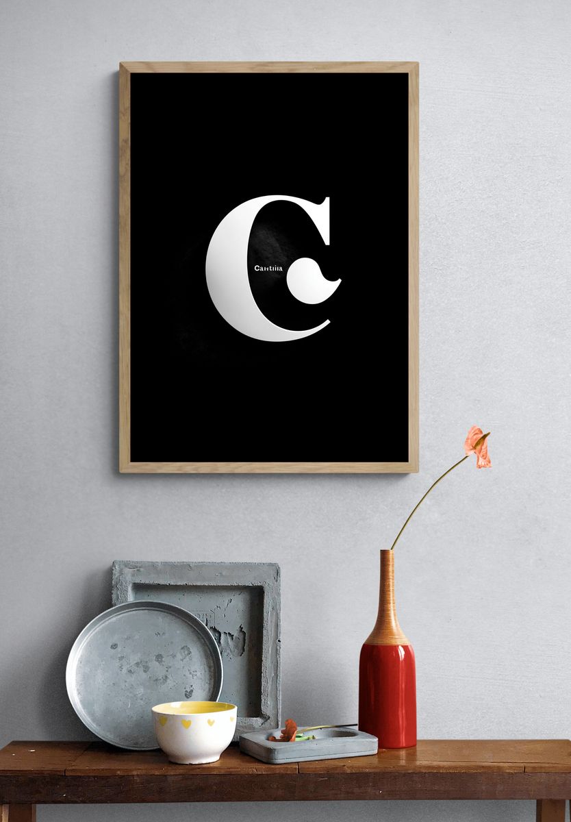 Minimalist C Typography Poster. — room view 3