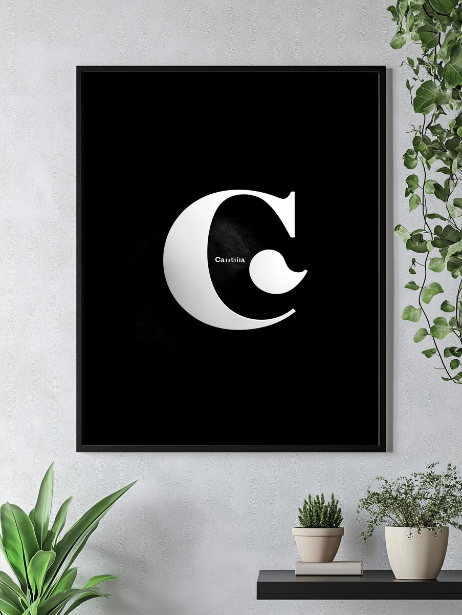 Minimalist C Typography Poster. — room view 4