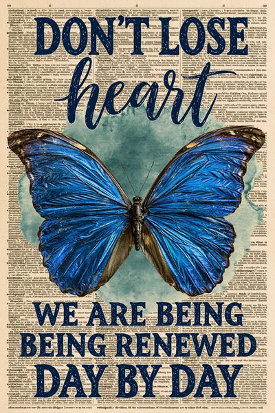 Blue Butterfly Quote Typography Poster. poster print